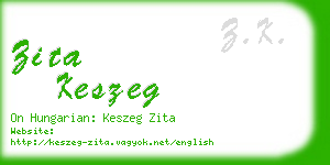 zita keszeg business card